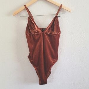 Urban Outfitters, Out From Under, Shayla‎ Ribbed Bodysuit, Rust, Size SmallUrban